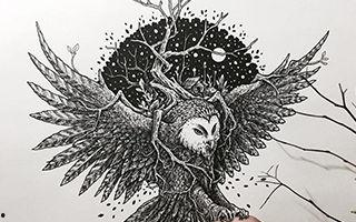 素描凤凰变成人画法视频,一笔一划绘就神话传奇